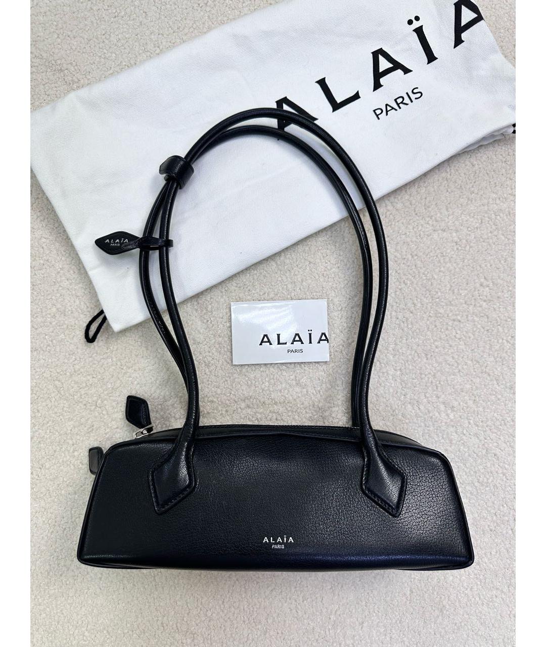 ALAIA Черная кожаная сумка тоут, фото 2