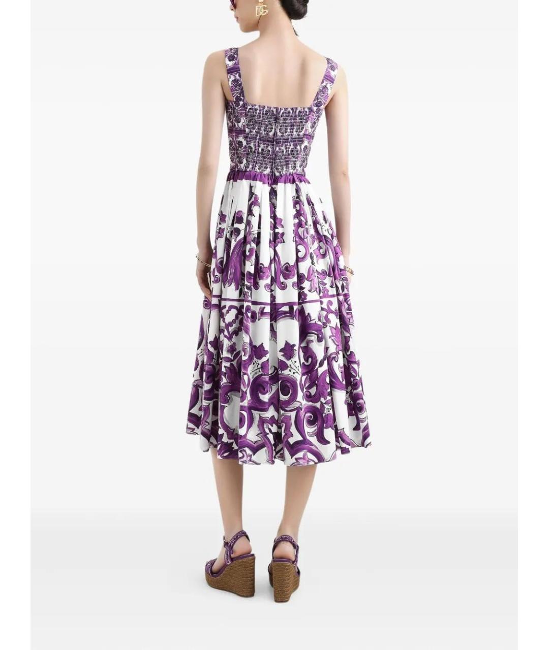 DOLCE&GABBANA Фиолетовый хлопковый сарафан, фото 3