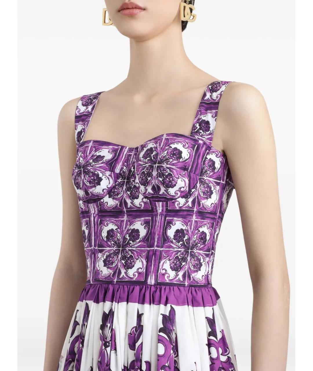 DOLCE&GABBANA Фиолетовый хлопковый сарафан, фото 4