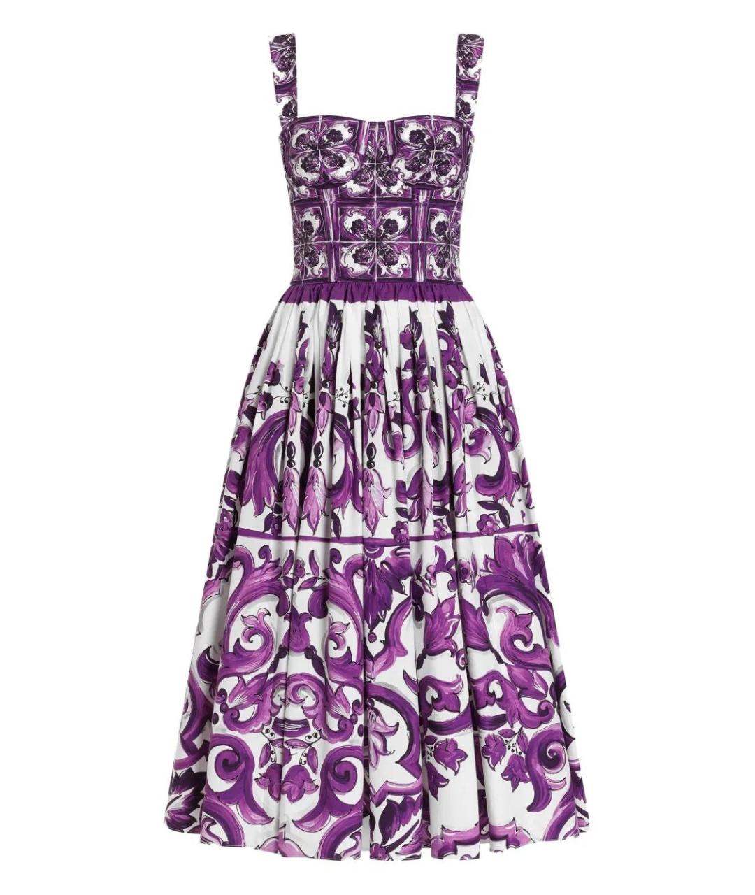 DOLCE&GABBANA Фиолетовый хлопковый сарафан, фото 1