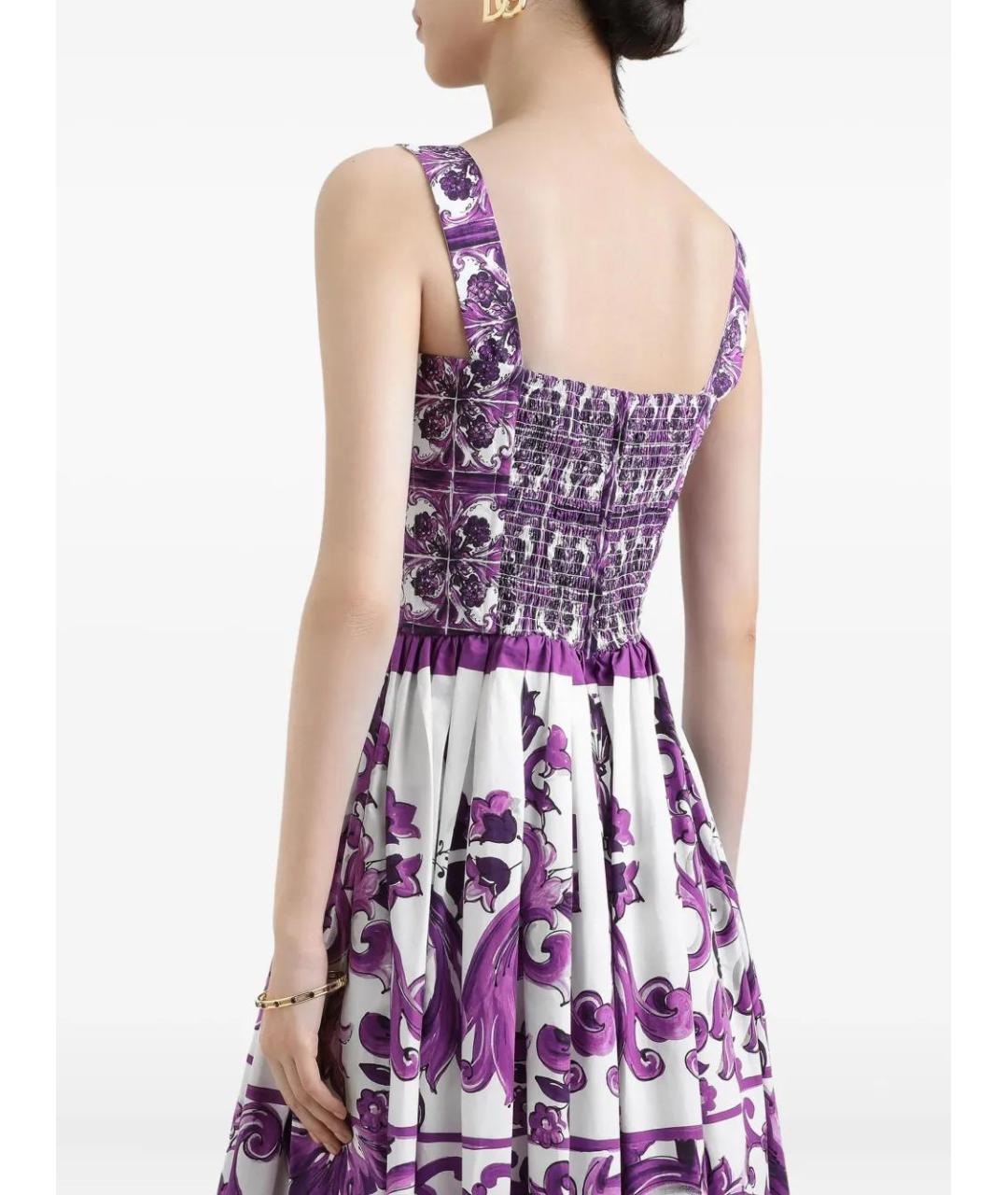 DOLCE&GABBANA Фиолетовый хлопковый сарафан, фото 5