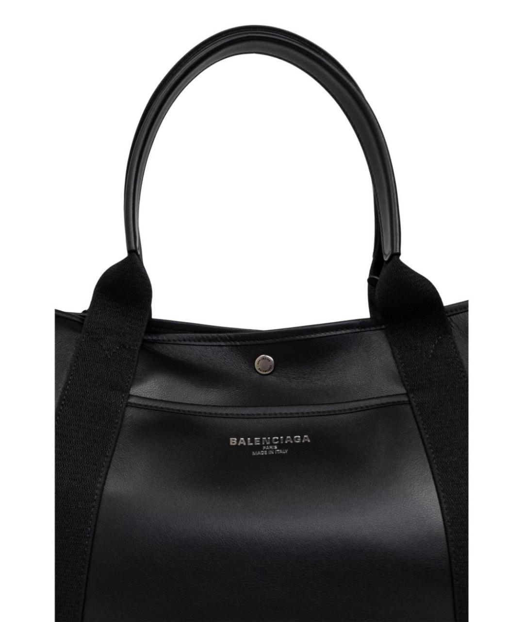 BALENCIAGA Черная кожаная сумка тоут, фото 2