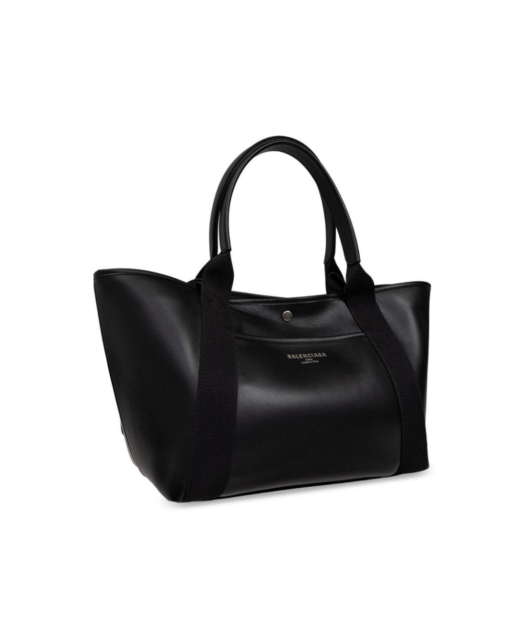 BALENCIAGA Черная кожаная сумка тоут, фото 3