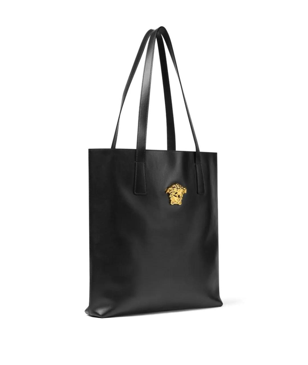 VERSACE Черная кожаная сумка тоут, фото 3