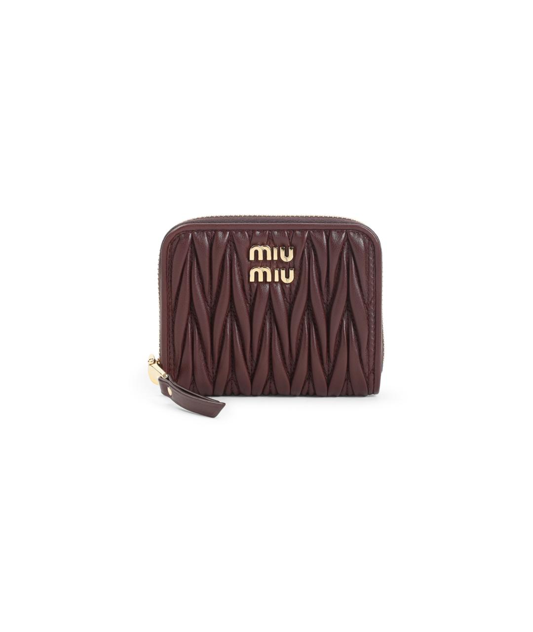 MIU MIU Бордовый кожаный кошелек, фото 1