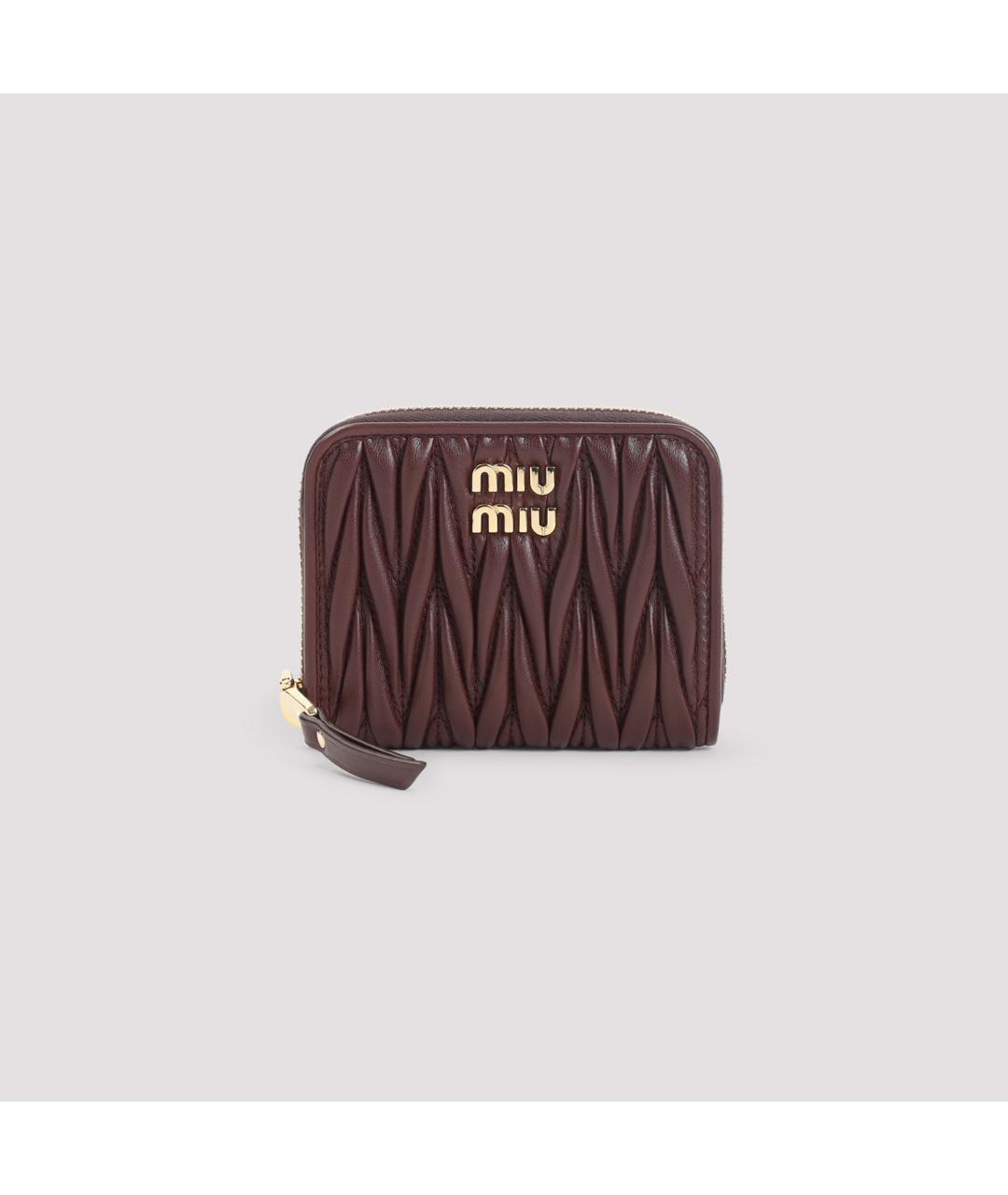 MIU MIU Бордовый кожаный кошелек, фото 2