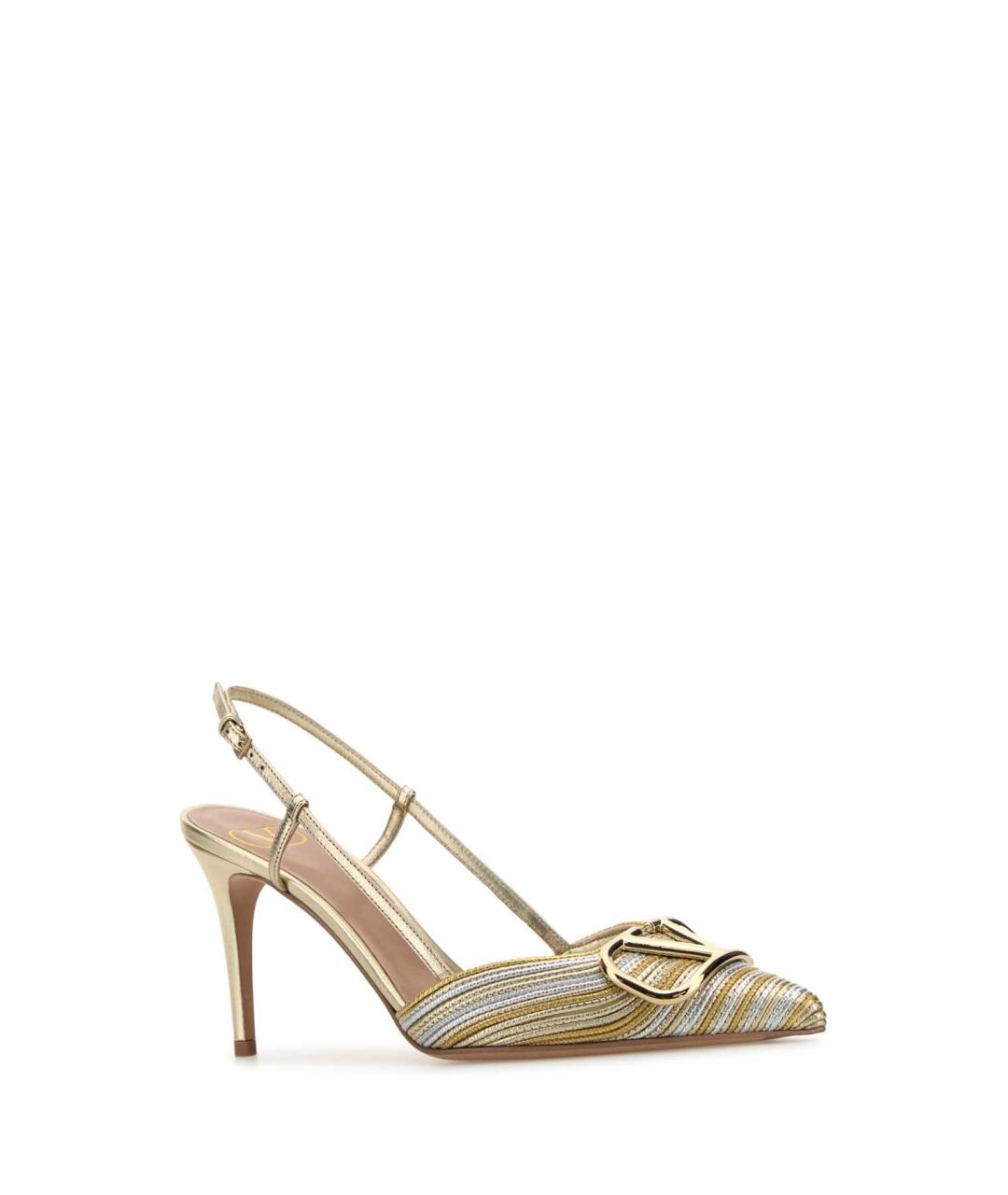 VALENTINO Золотые кожаные туфли, фото 2