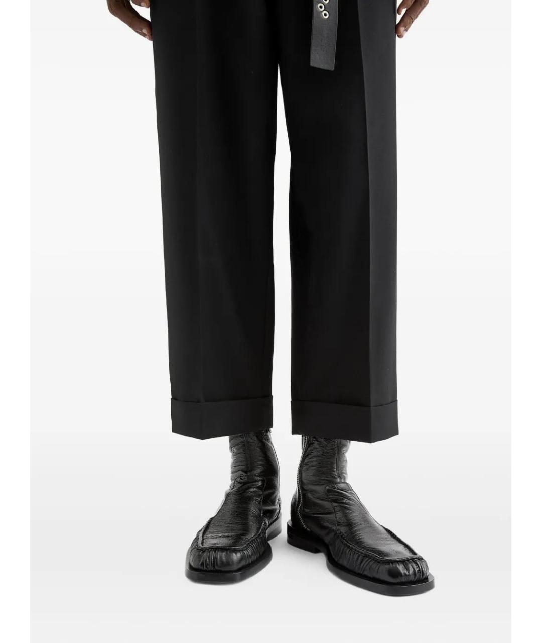 JIL SANDER Черные кожаные высокие ботинки, фото 4