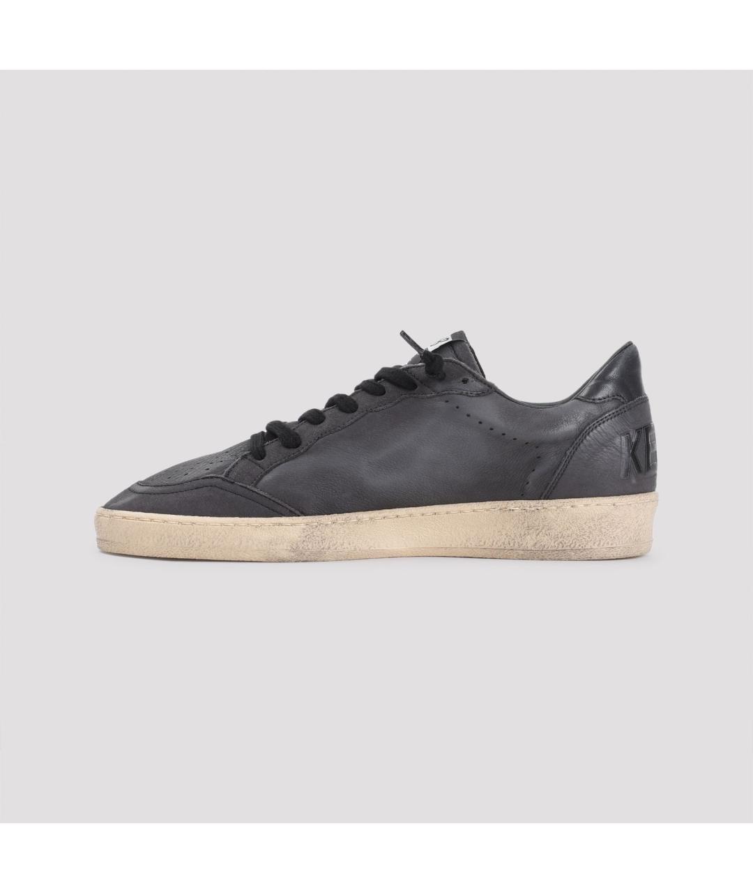 GOLDEN GOOSE DELUXE BRAND Черные кожаные низкие кроссовки / кеды, фото 3