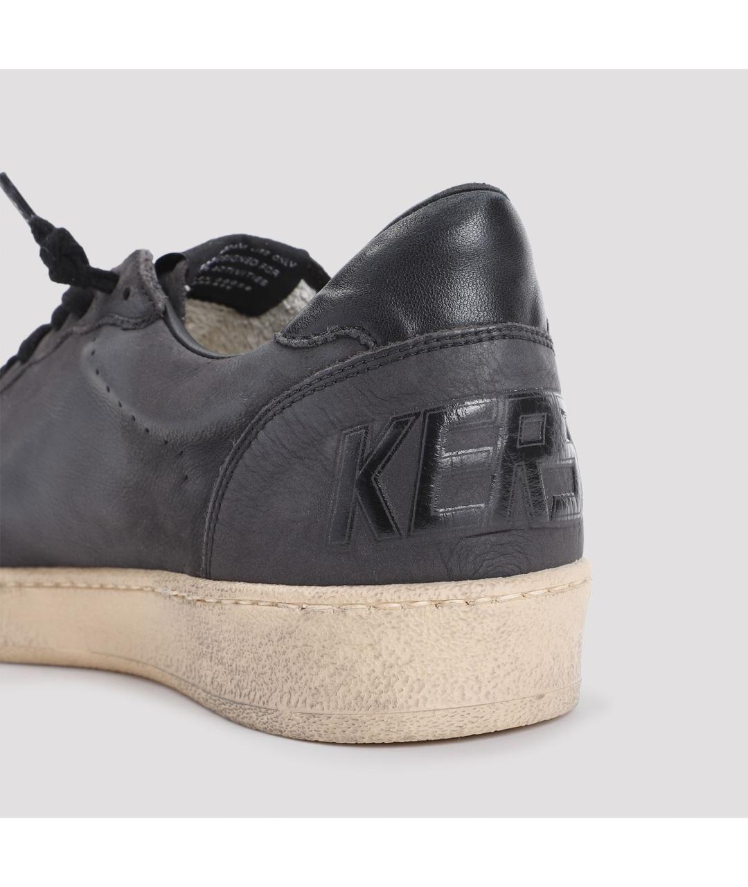 GOLDEN GOOSE DELUXE BRAND Черные кожаные низкие кроссовки / кеды, фото 4