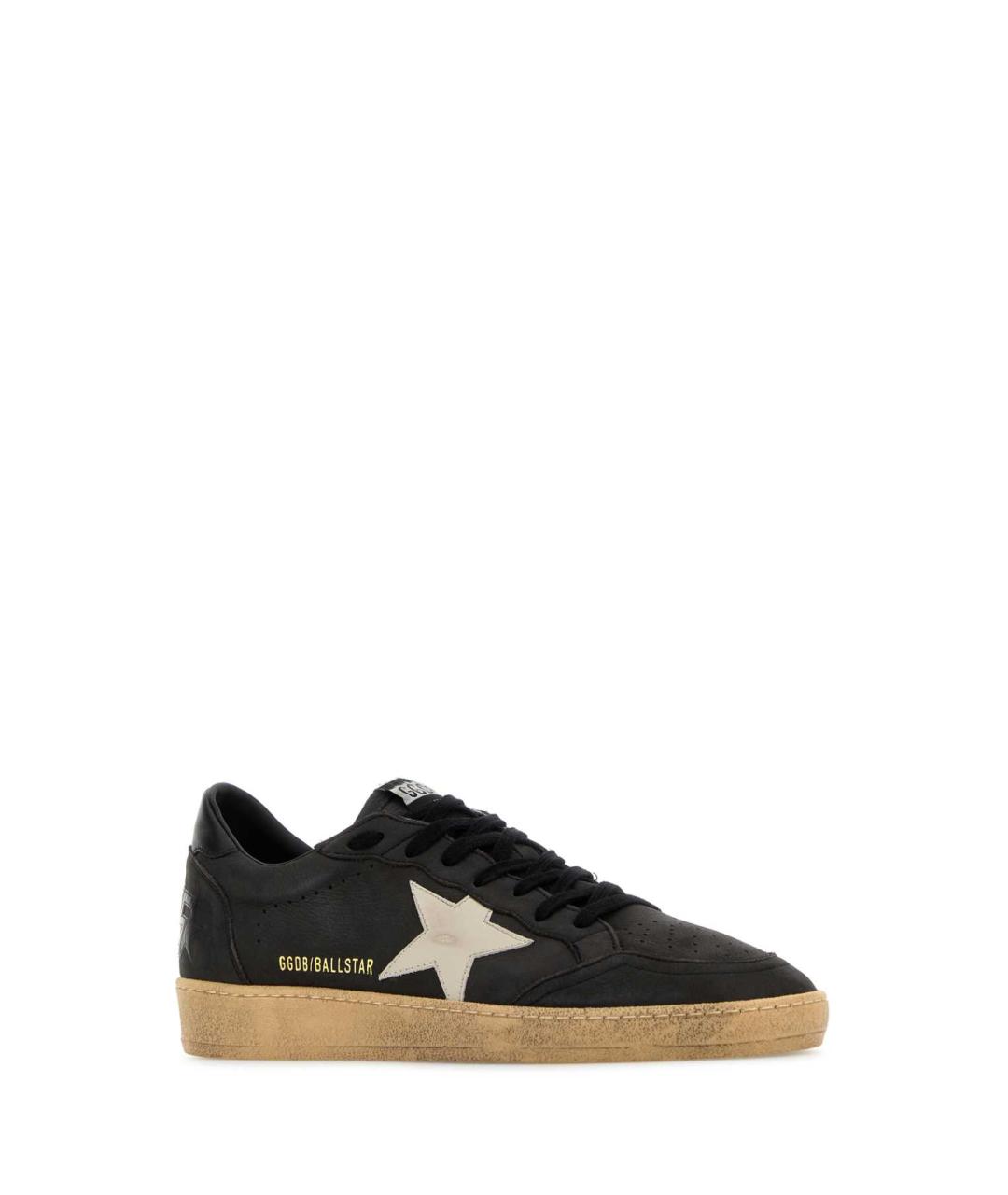 GOLDEN GOOSE DELUXE BRAND Черные кожаные низкие кроссовки / кеды, фото 2