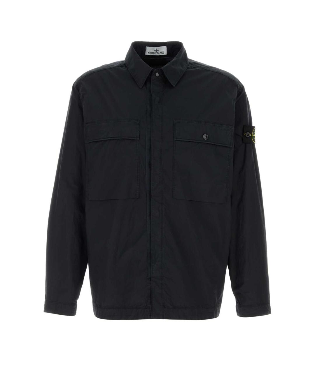 STONE ISLAND Темно-синяя хлопковая кэжуал рубашка, фото 1