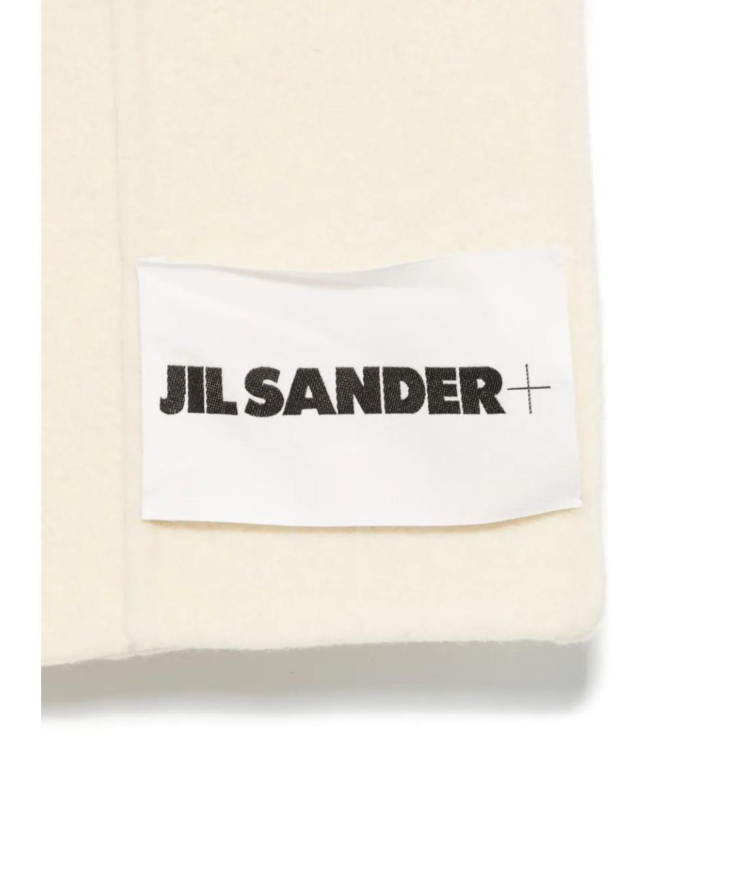 JIL SANDER Белый шерстяной шарф, фото 2