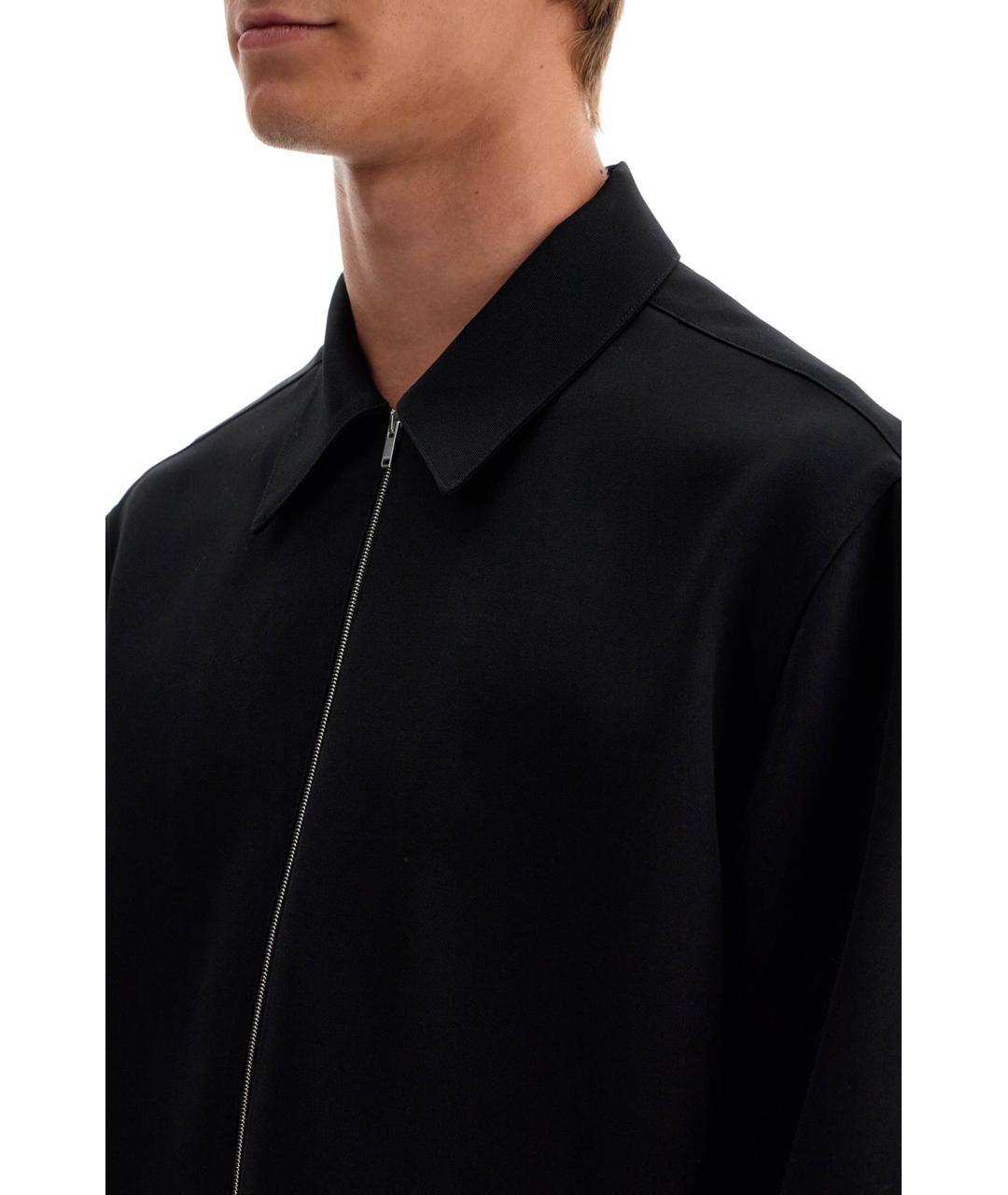 JIL SANDER Черная шерстяная кэжуал рубашка, фото 4