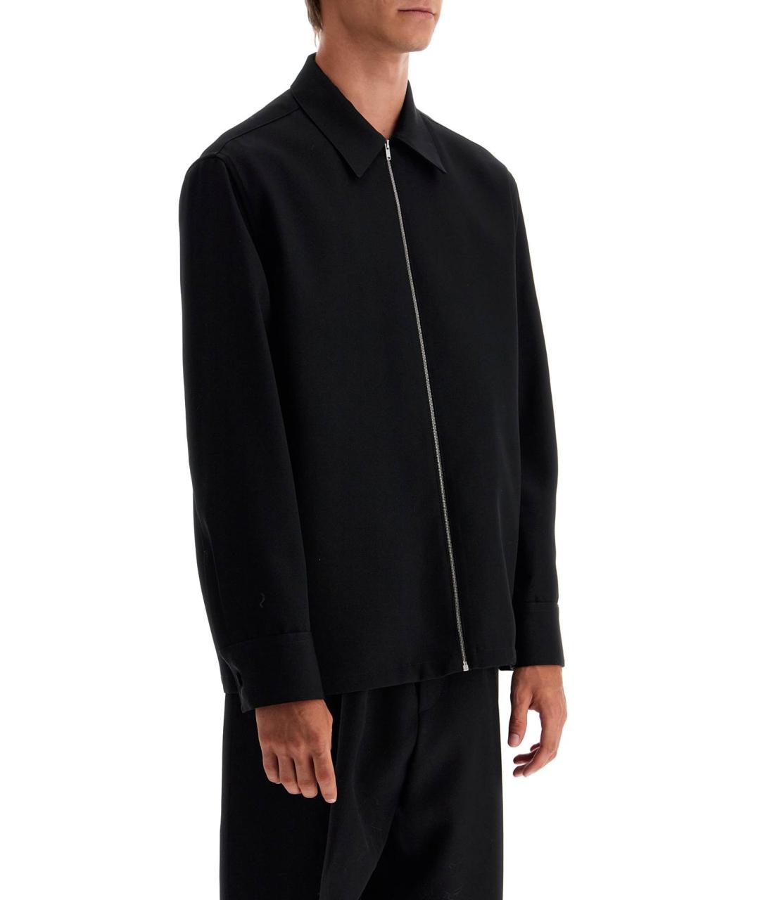 JIL SANDER Черная шерстяная кэжуал рубашка, фото 2