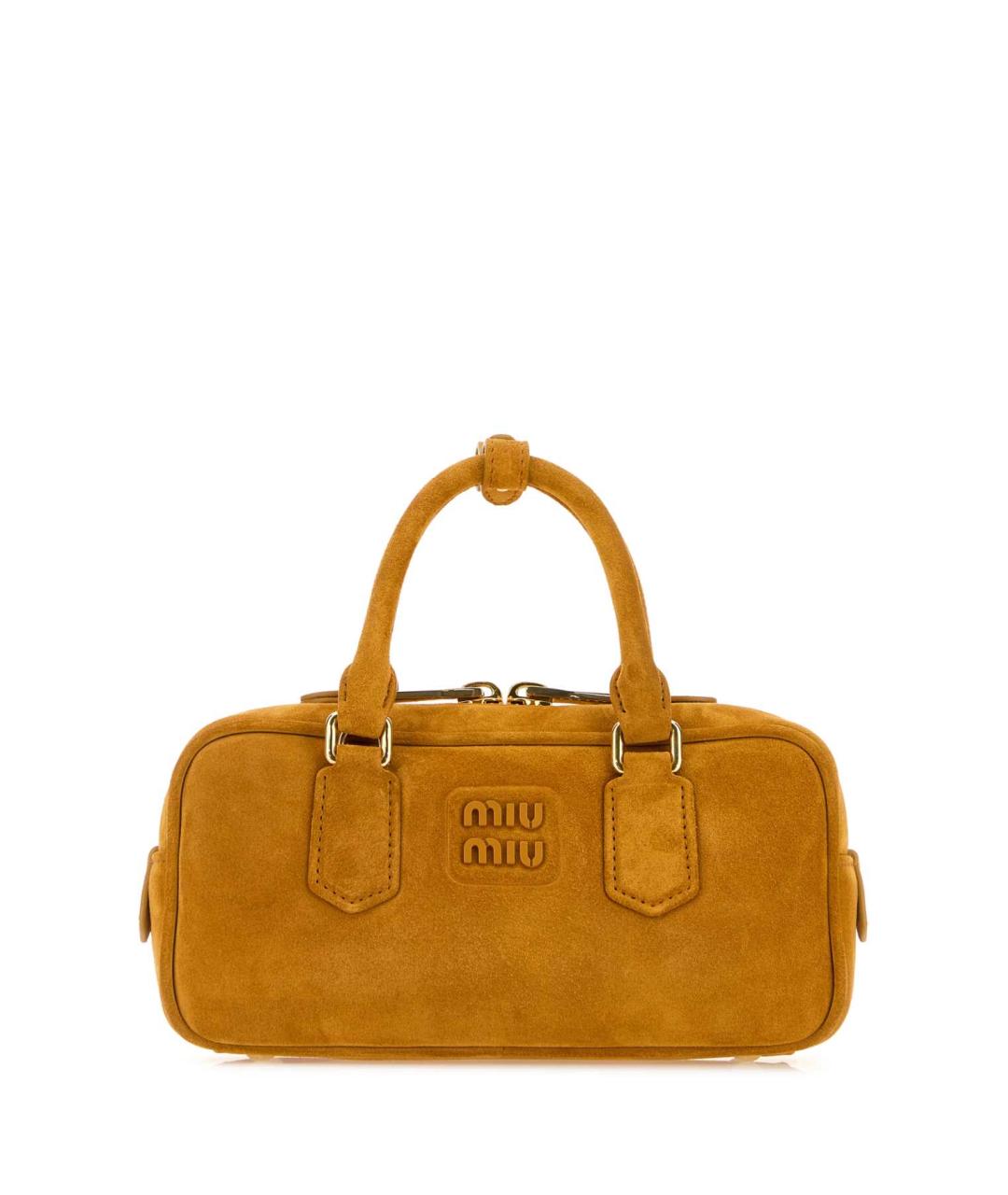 MIU MIU Коричневая кожаная сумка с короткими ручками, фото 1