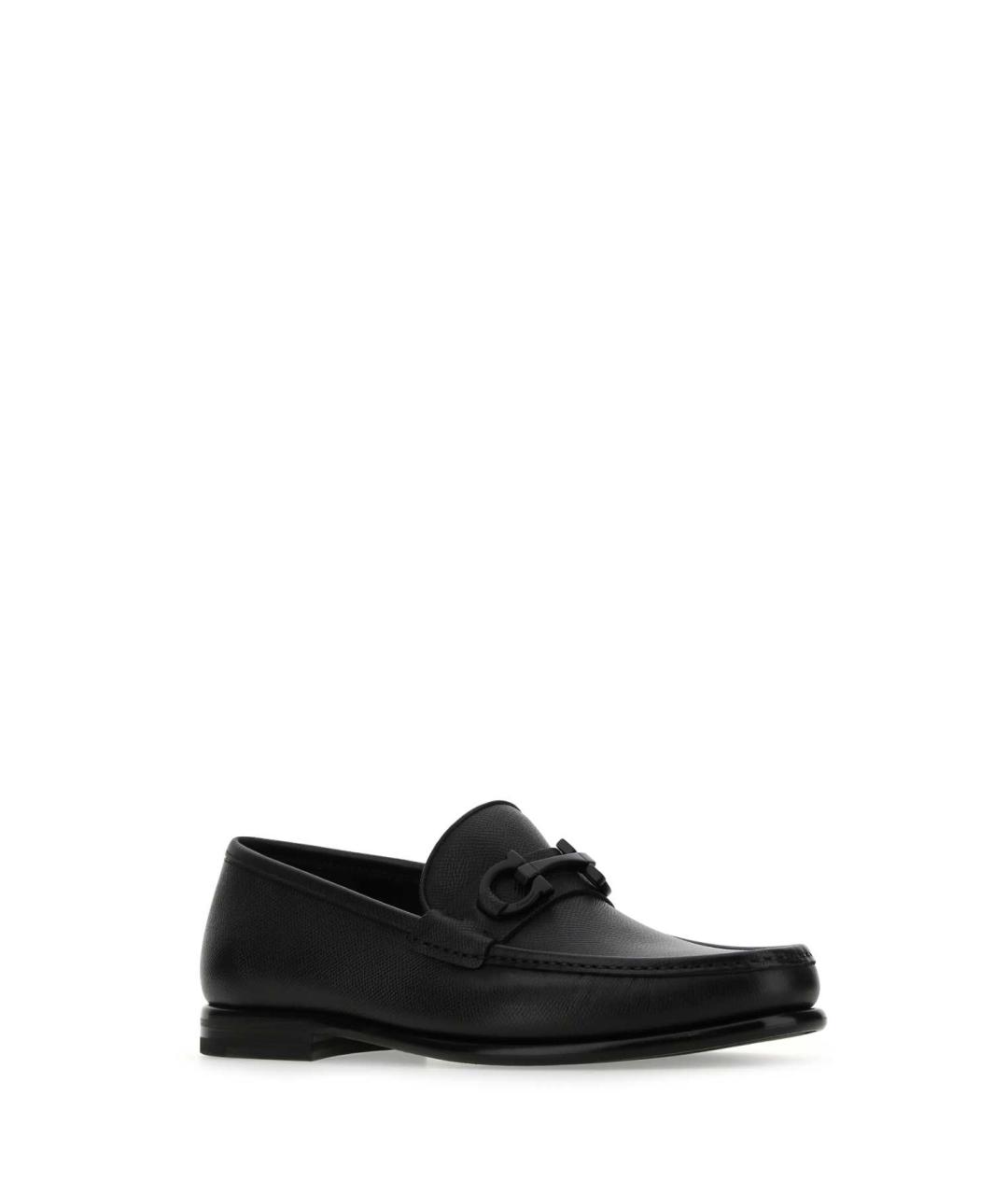 FERRAGAMO Черные кожаные лоферы, фото 2