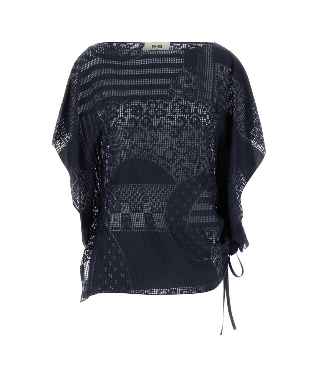 FENDI Темно-синяя вискозная рубашка, фото 1