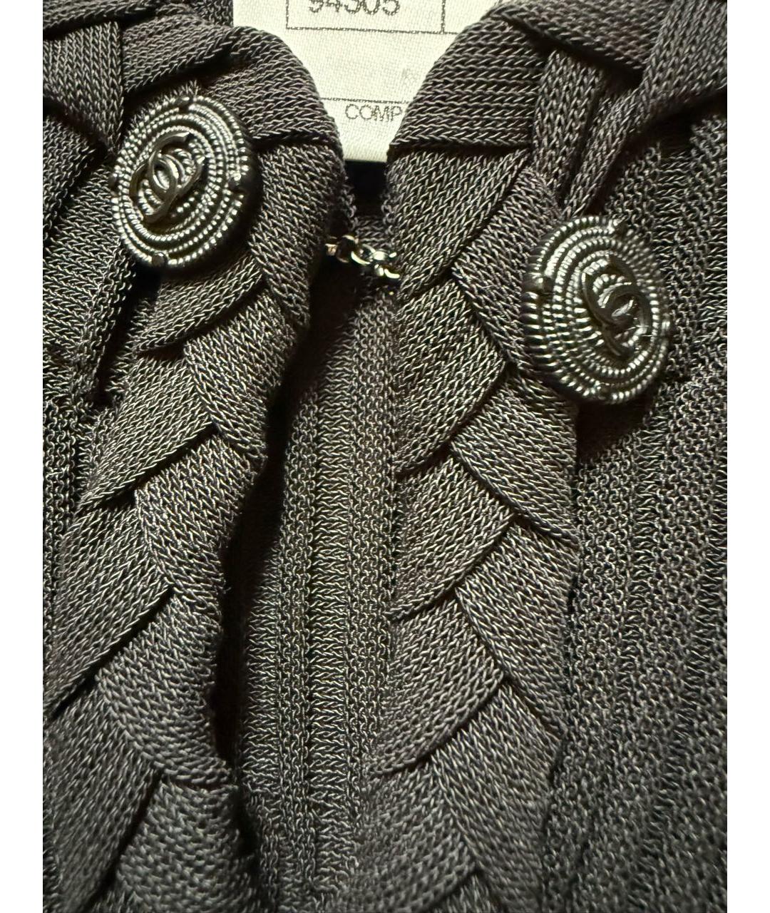 CHANEL Черное хлопко-эластановое повседневное платье, фото 5