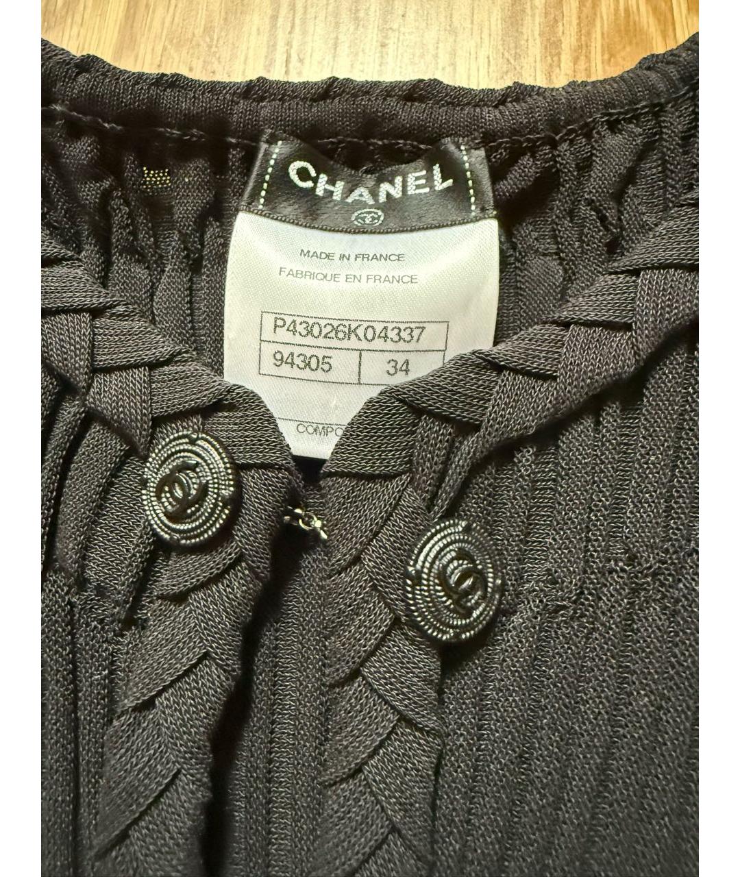 CHANEL Черное хлопко-эластановое повседневное платье, фото 3