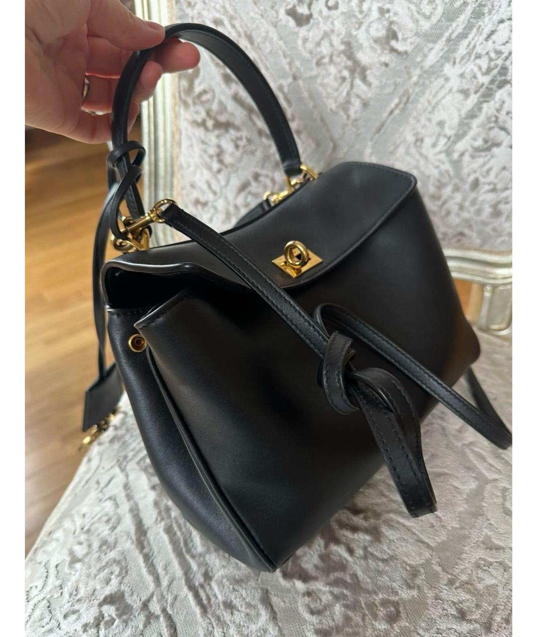 BALENCIAGA Черная кожаная сумка тоут, фото 5