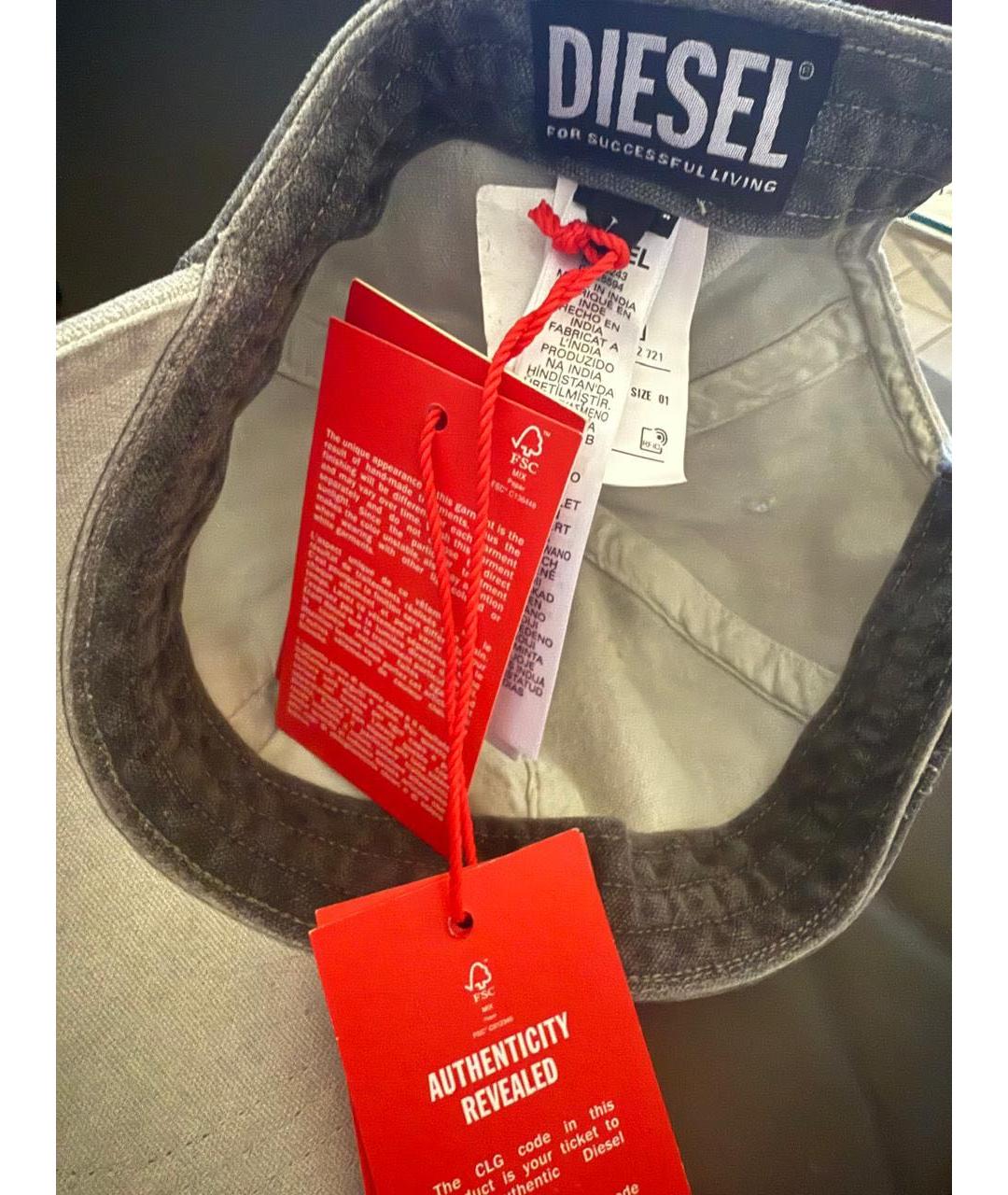 DIESEL Серая хлопковая кепка/бейсболка, фото 6