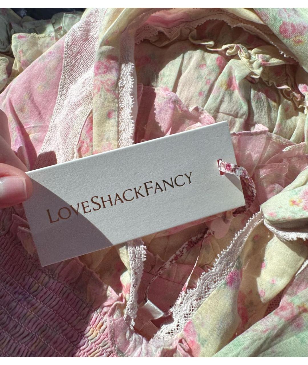 LOVE SHACK FANCY Мульти хлопковое повседневное платье, фото 6
