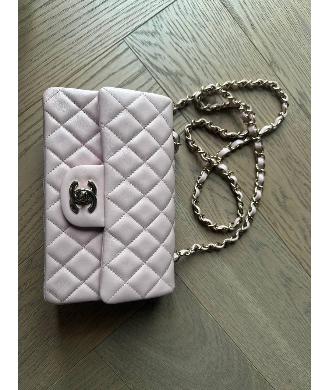 CHANEL Розовая кожаная сумка через плечо, фото 8