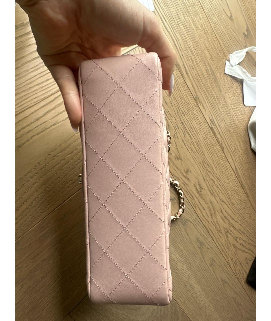 CHANEL Розовая кожаная сумка через плечо, фото 4