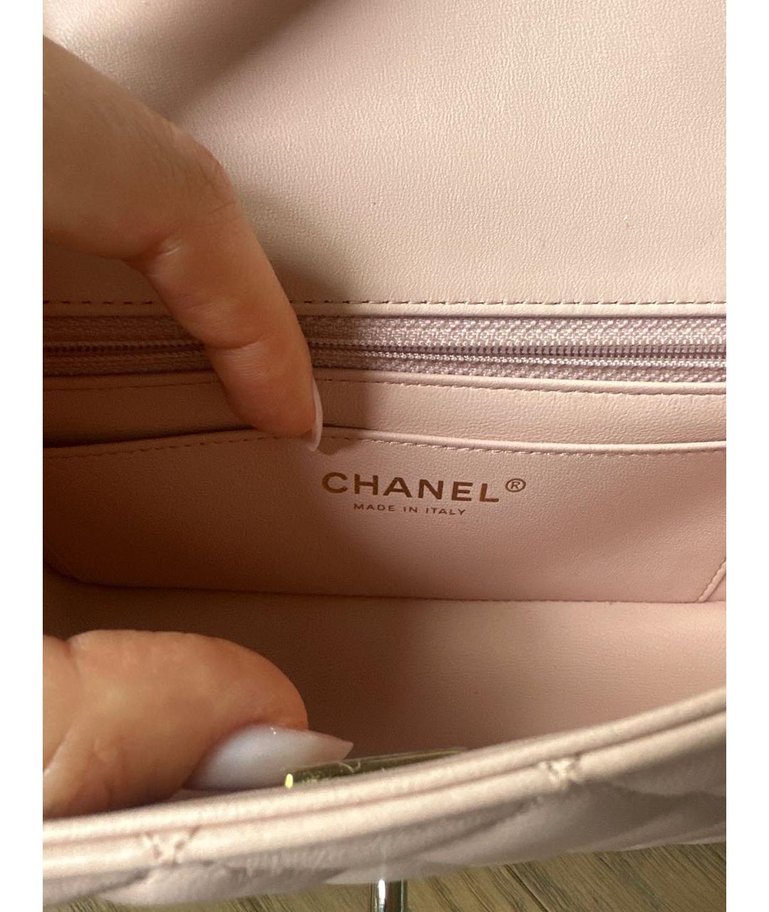 CHANEL Розовая кожаная сумка через плечо, фото 6