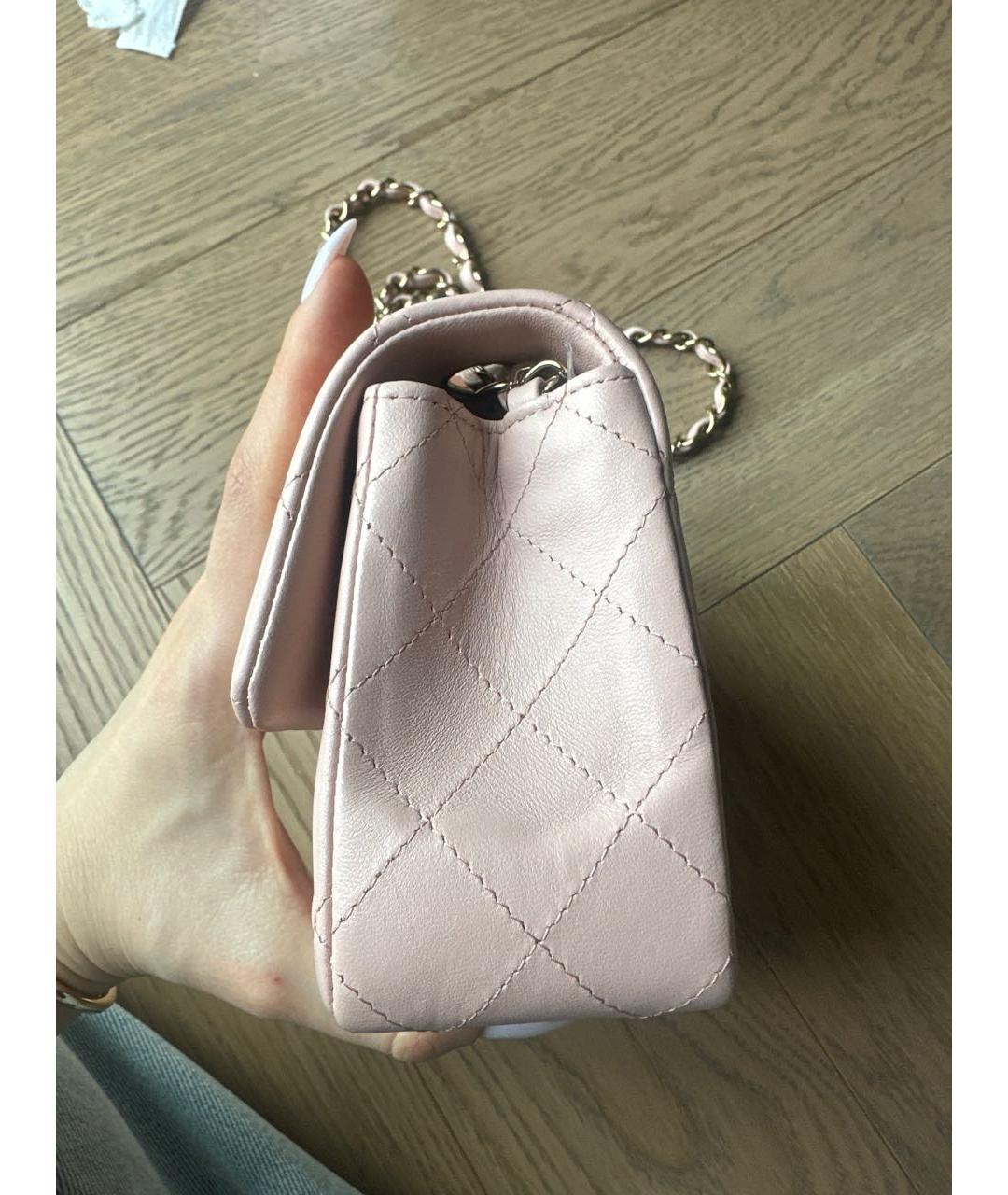 CHANEL Розовая кожаная сумка через плечо, фото 7