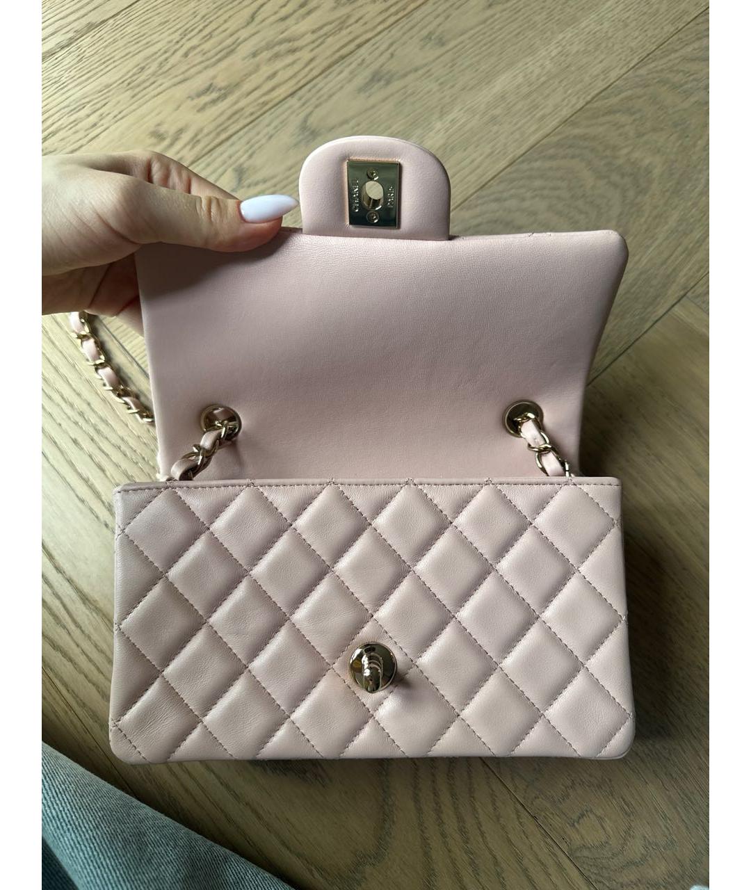 CHANEL Розовая кожаная сумка через плечо, фото 2