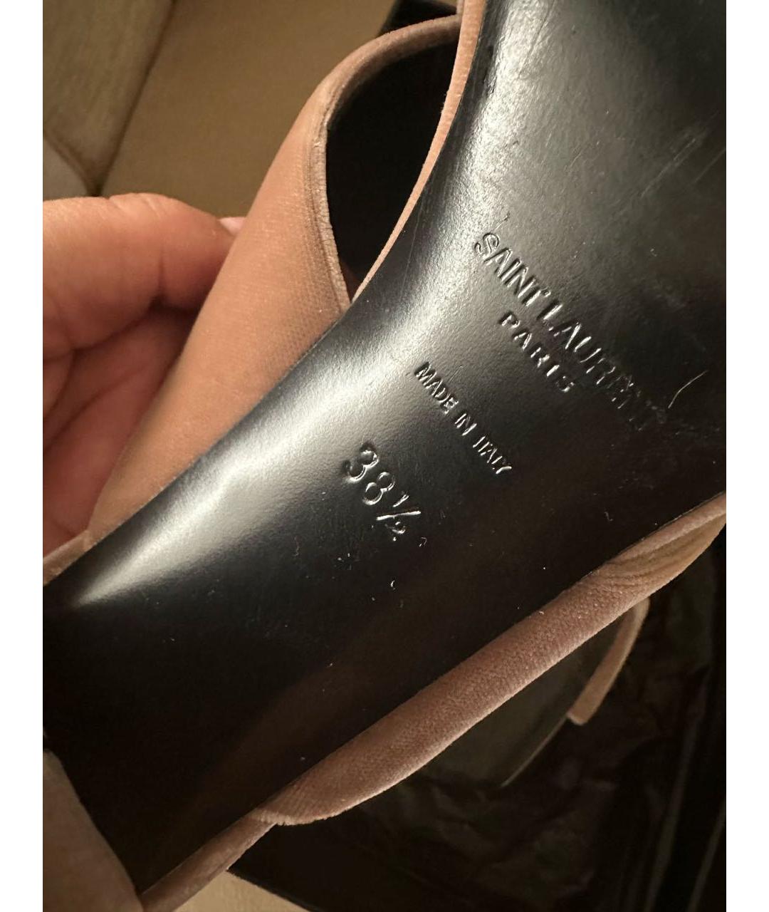 SAINT LAURENT Розовые мюли, фото 5