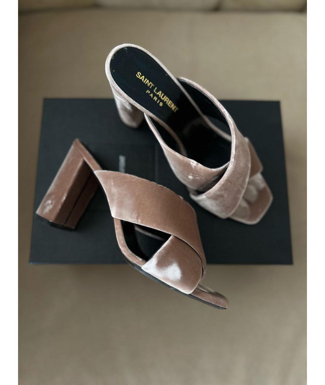 SAINT LAURENT Розовые мюли, фото 7