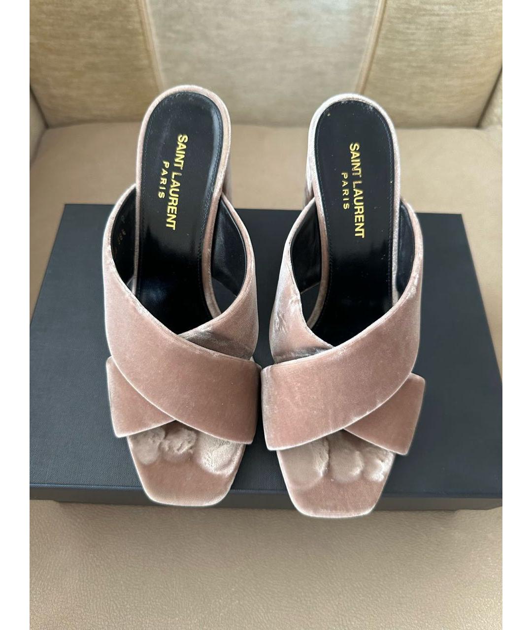 SAINT LAURENT Розовые мюли, фото 2