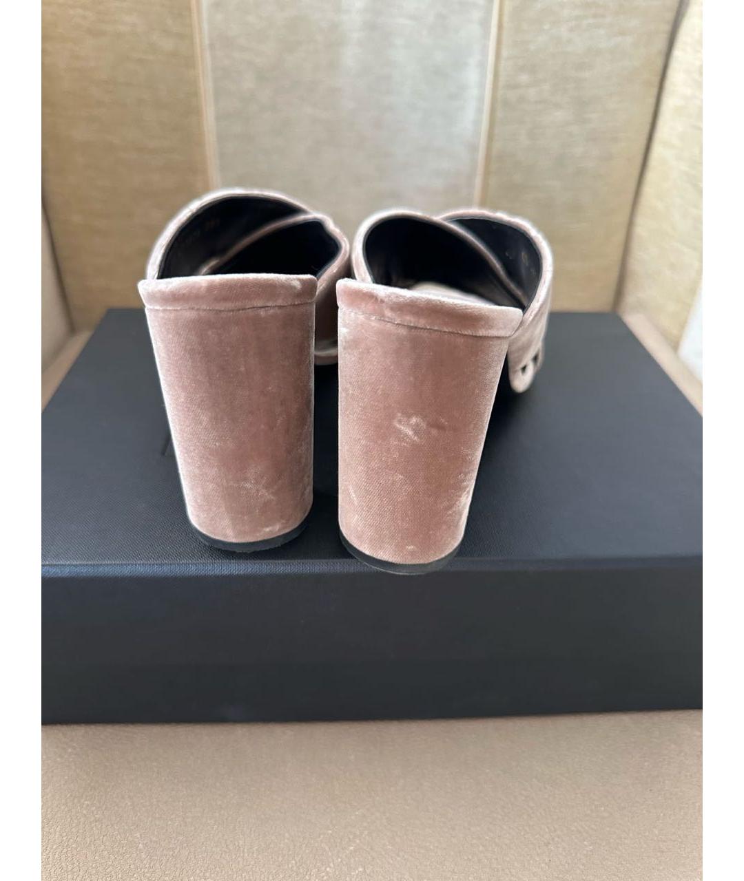 SAINT LAURENT Розовые мюли, фото 3