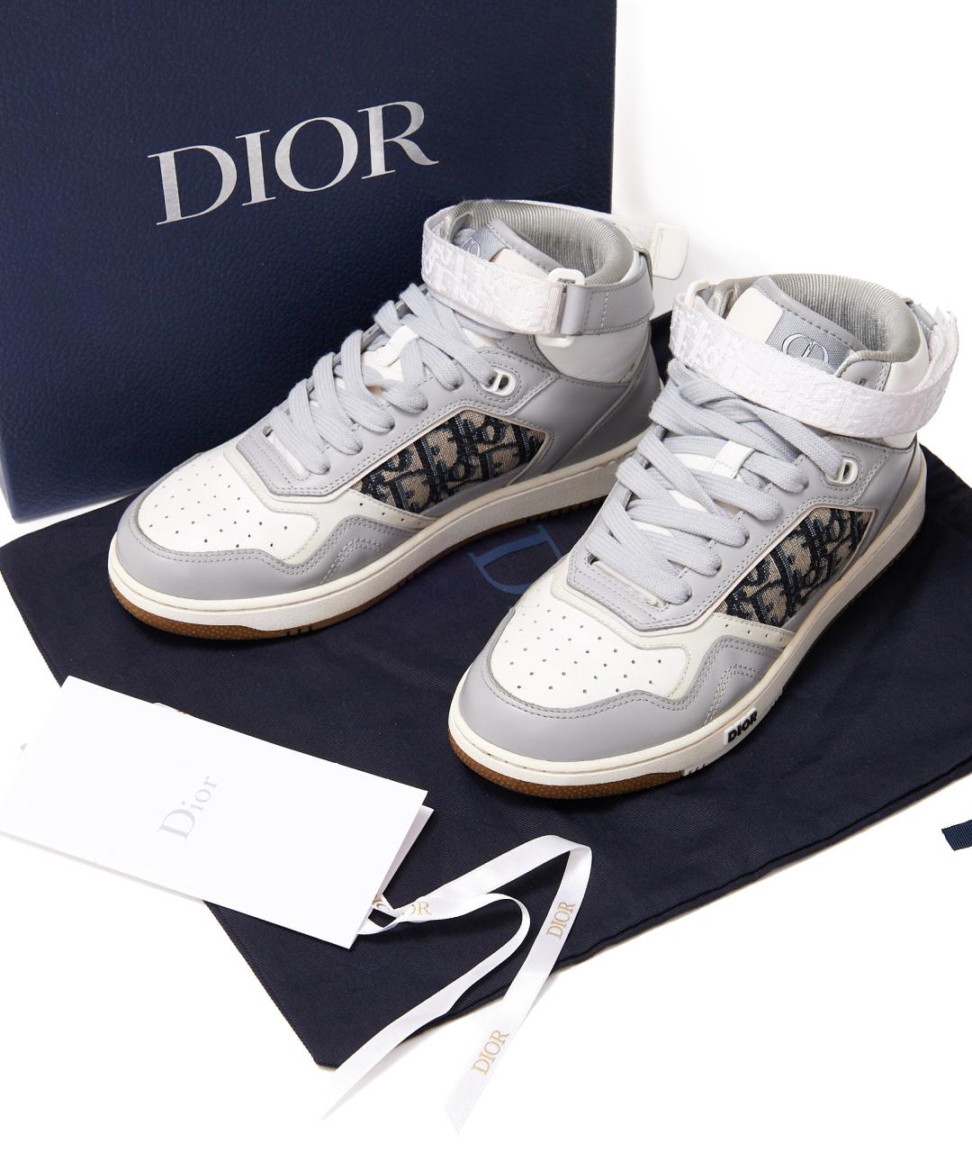 CHRISTIAN DIOR Серые кожаные кеды, фото 4