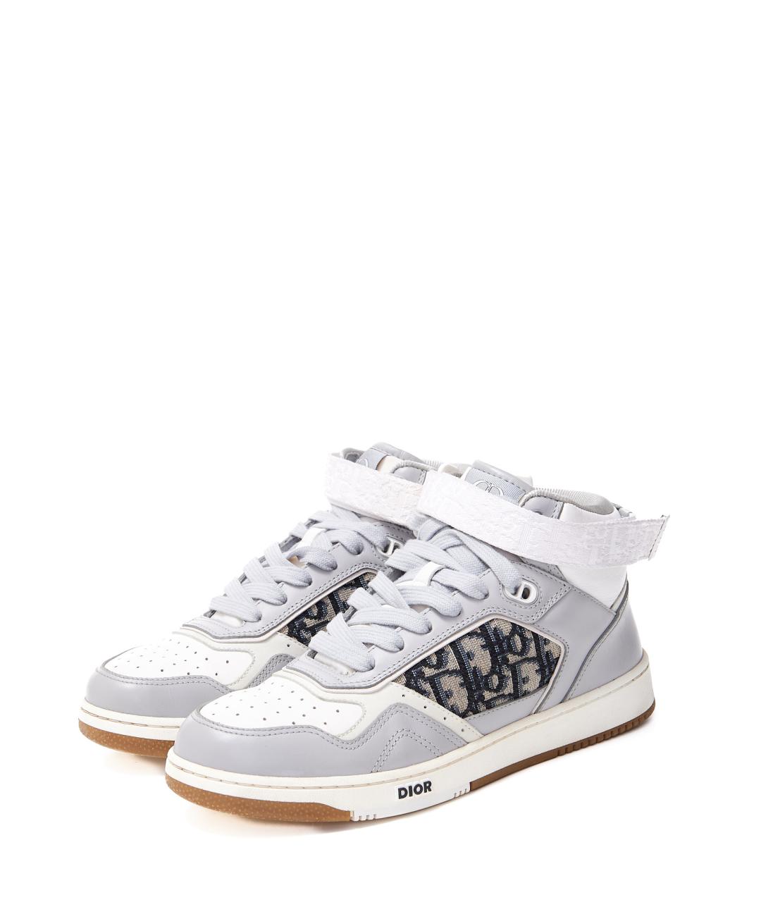 CHRISTIAN DIOR Серые кожаные кеды, фото 2