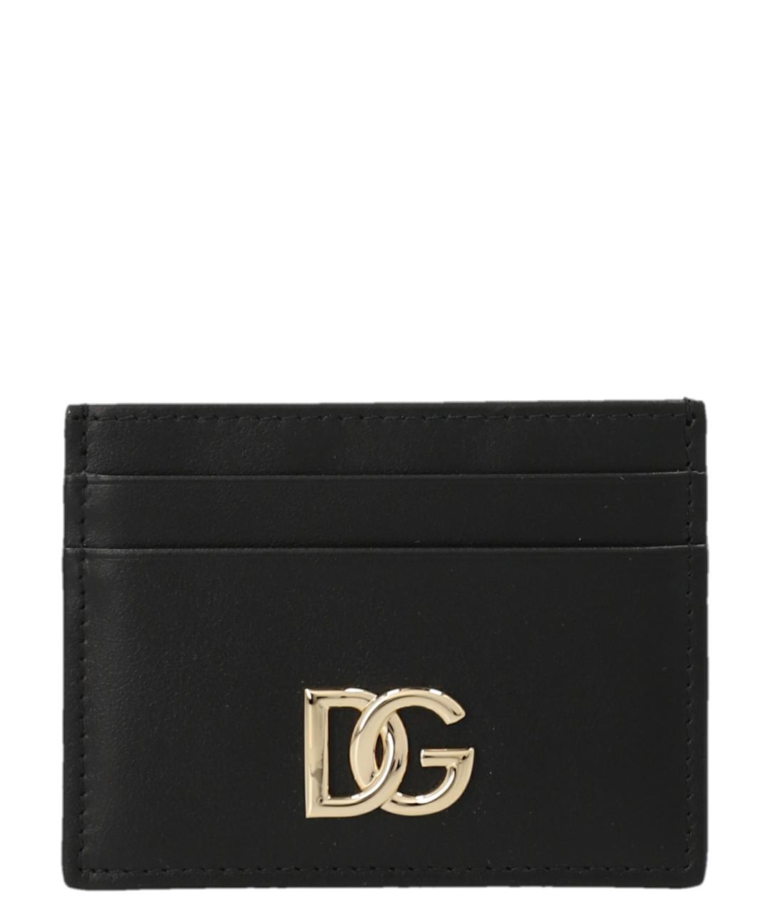 DOLCE&GABBANA Черный кожаный кардхолдер, фото 1