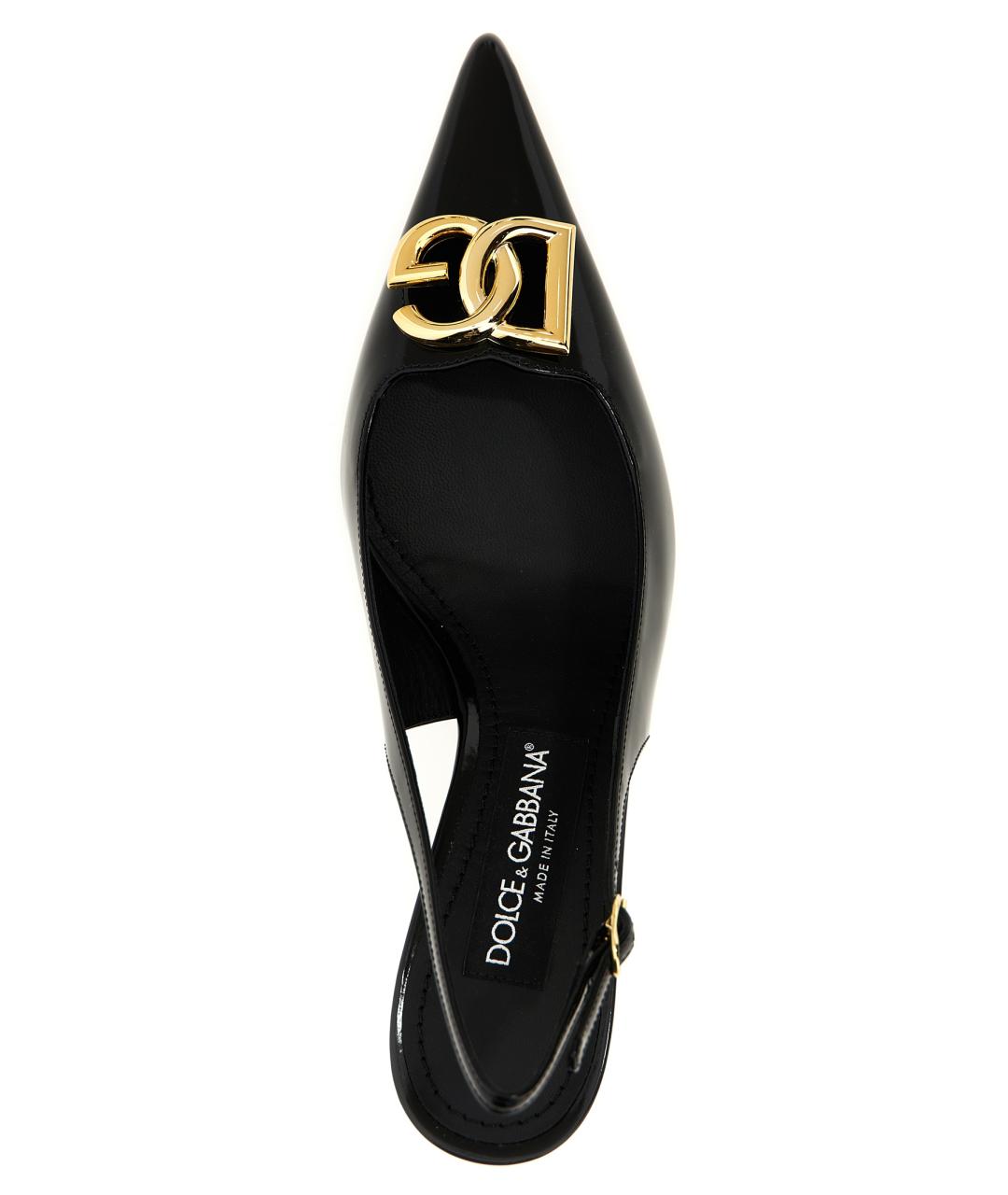 DOLCE&GABBANA Черные кожаные туфли, фото 3