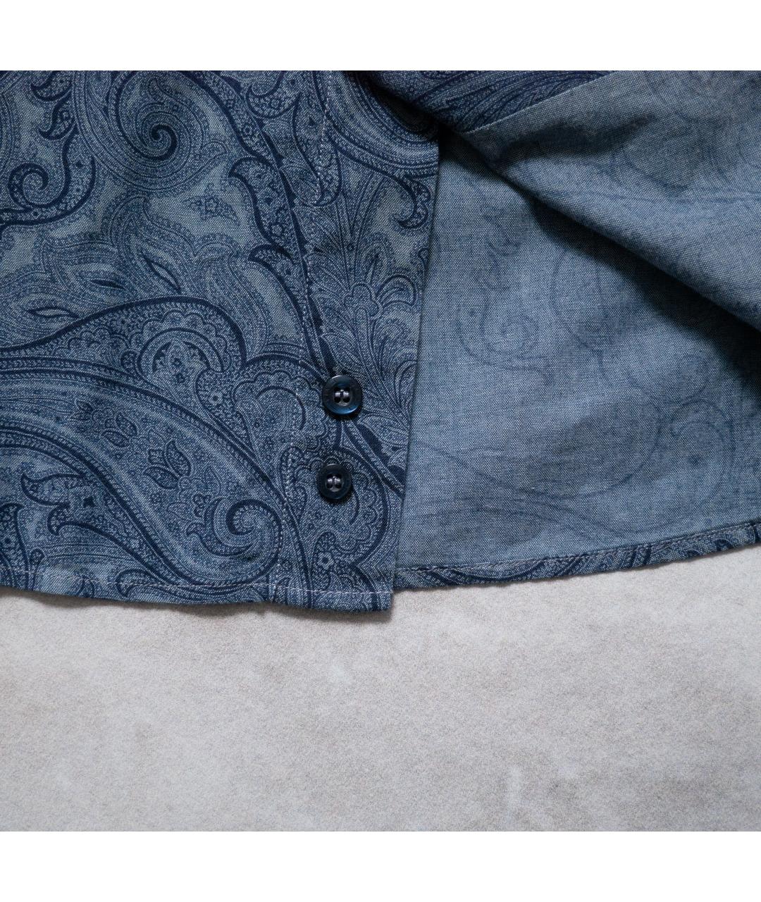 ETRO Синяя хлопковая кэжуал рубашка, фото 5