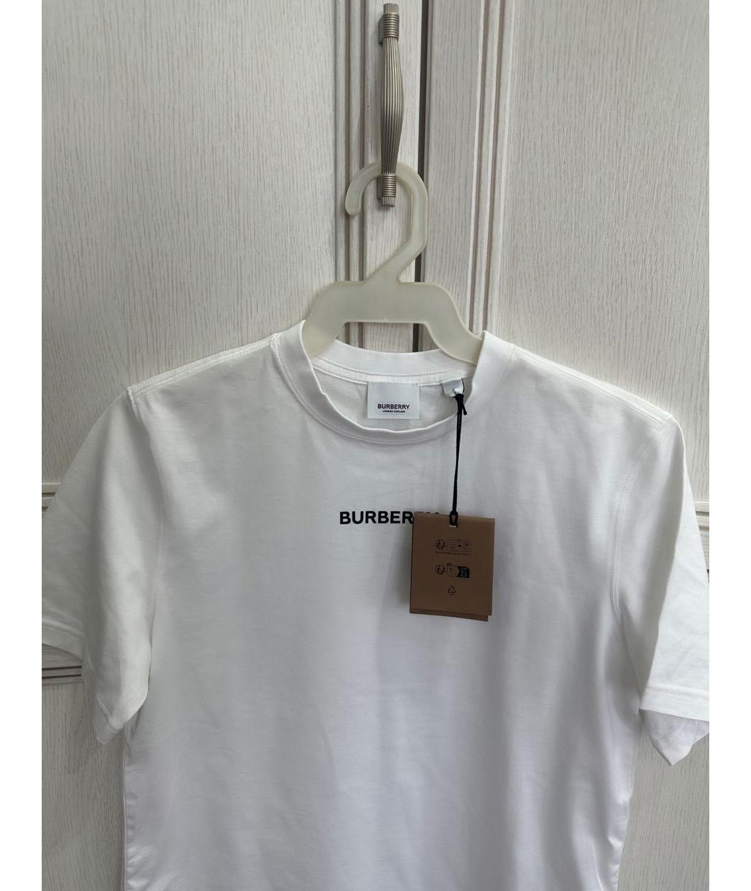 BURBERRY Белая хлопковая футболка, фото 3