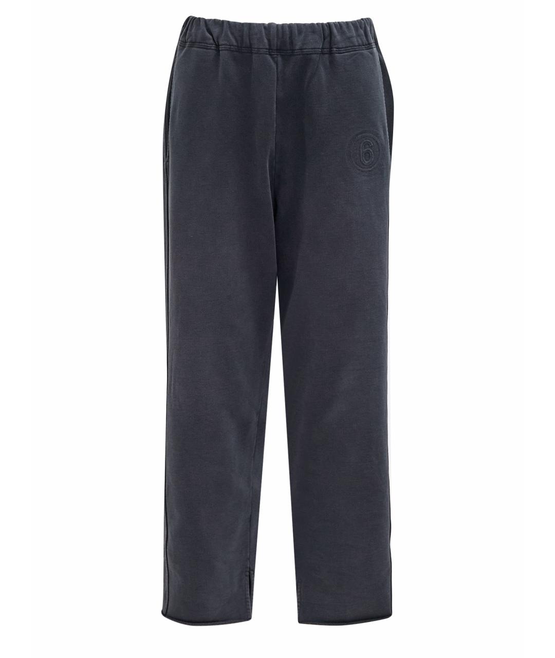 MM6 MAISON MARGIELA Серые хлопковые прямые брюки, фото 1