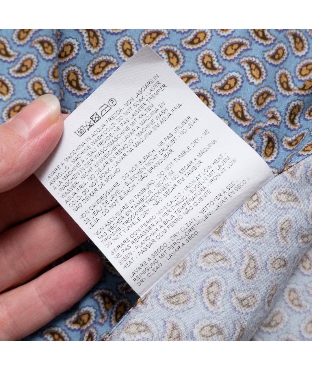 ETRO Голубая хлопковая кэжуал рубашка, фото 6