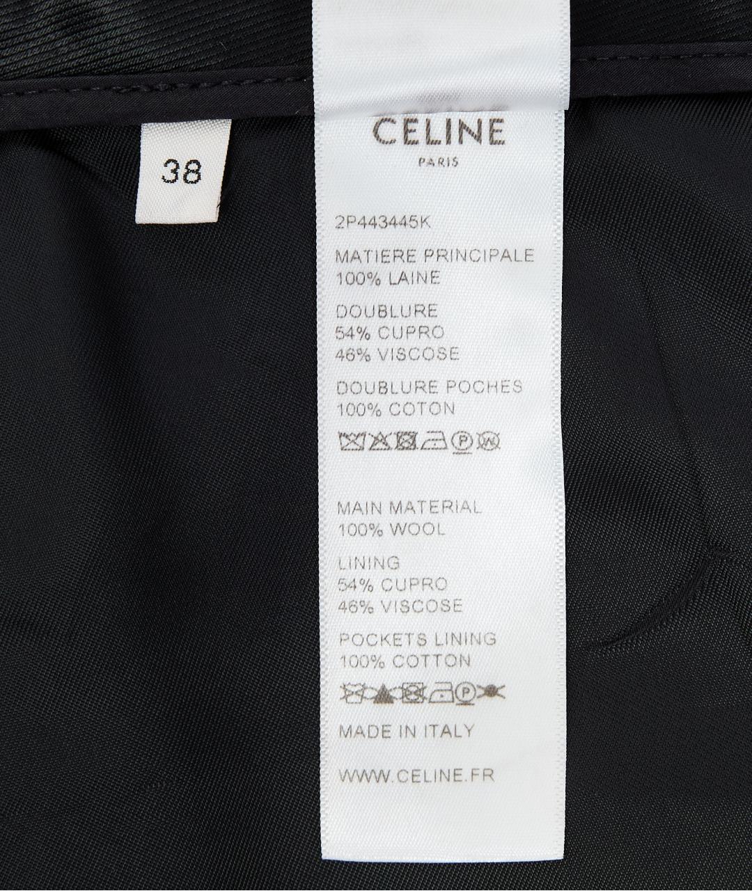 CELINE Черные шерстяные шорты, фото 5