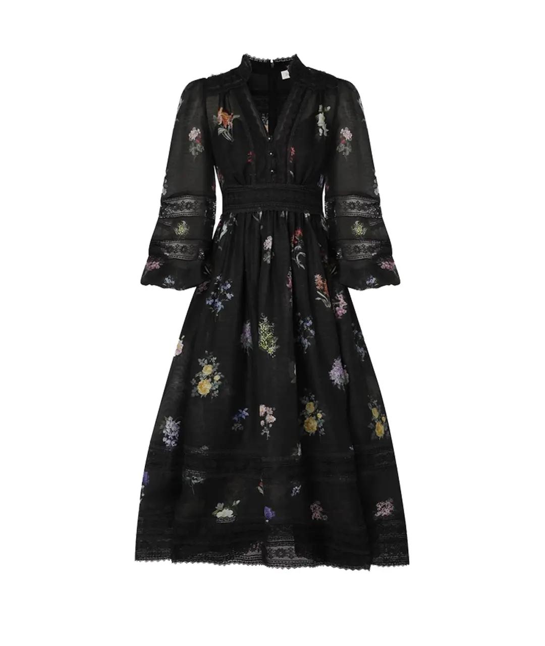ZIMMERMANN Черное льняное платье, фото 1