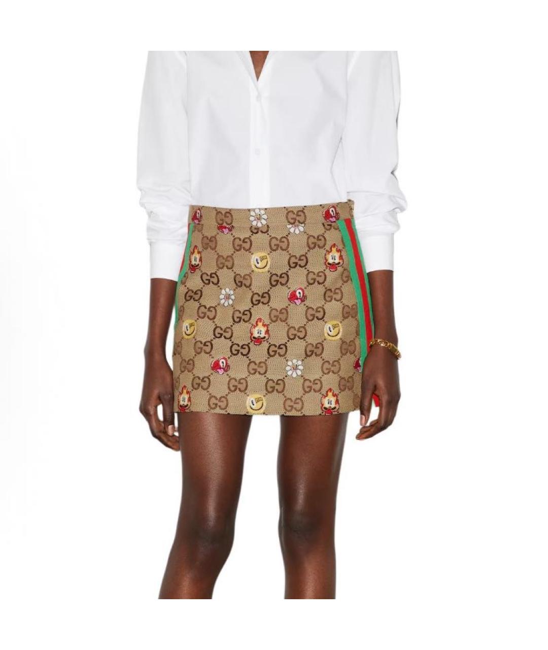 GUCCI Бежевая юбка мини, фото 3