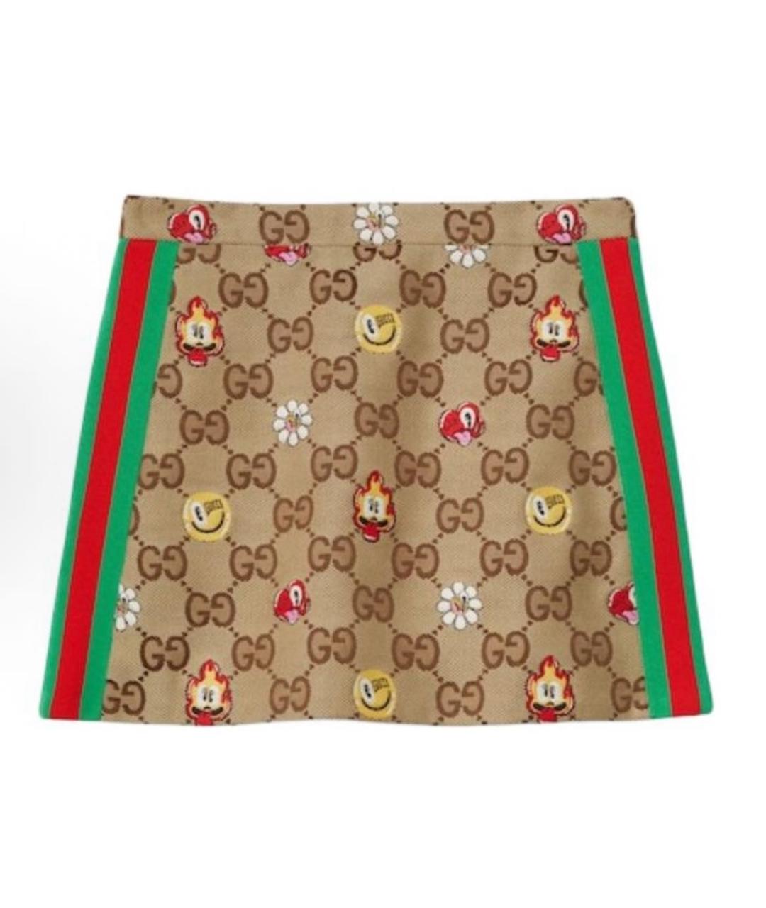 GUCCI Бежевая юбка мини, фото 5