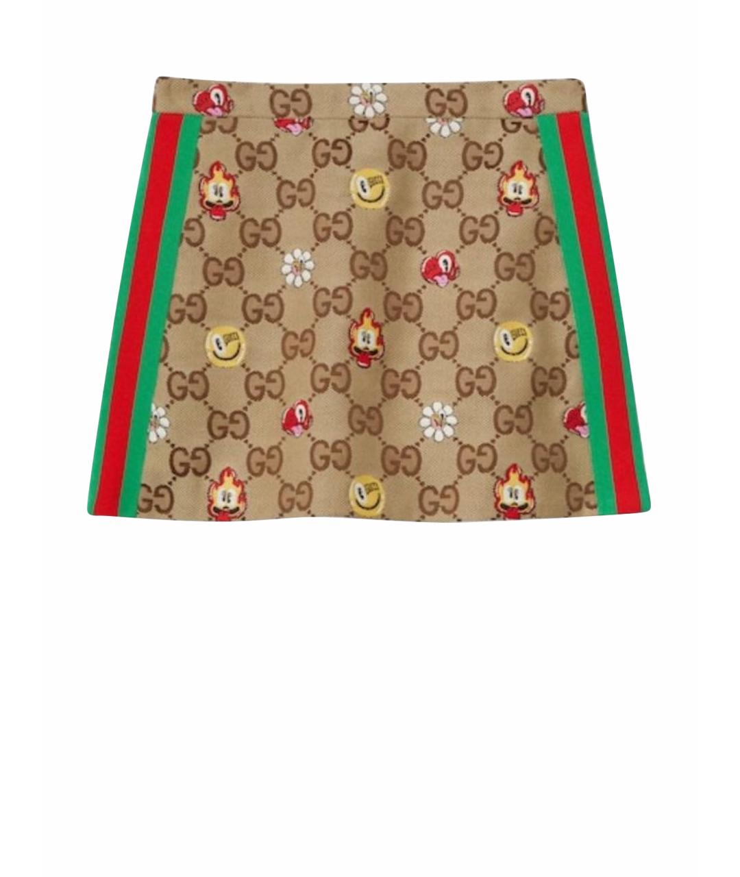 GUCCI Бежевая юбка мини, фото 1