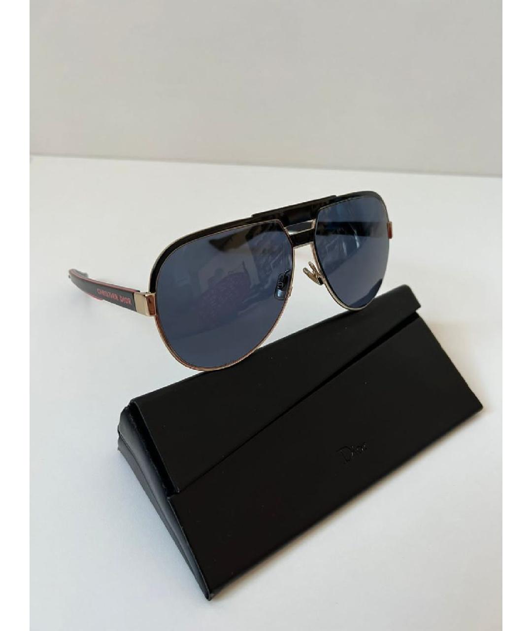 CHRISTIAN DIOR Черные металлические солнцезащитные очки, фото 4